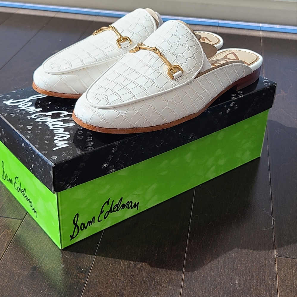 Sam Edelman Linnie Mule white croc leather size 5.5